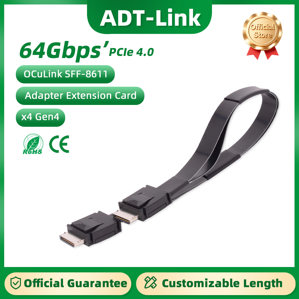 External Gpu Dock Pcie 4.0 Oculink - ADT-Link PCI-E 4.0 X4 SFF-8611 Macho