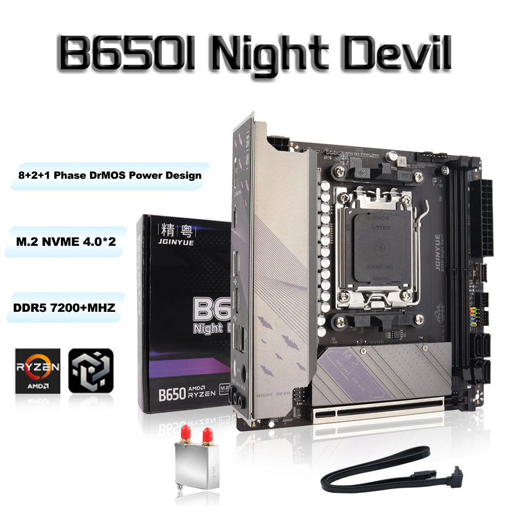 B650 Itx Motherboard Wifi - JGINYUE B650 ITX Placa-mãe DDR5 Mini