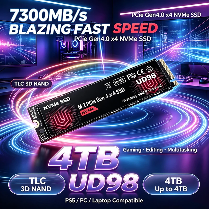 2026 Novo SSD Interno NVMe M.2 - M.2 Nvme 4Tb Pcie 4.0 Ssd avaliação e preço