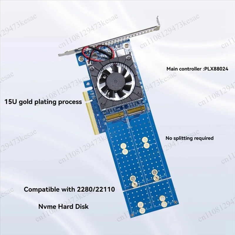 Placa de expansão PCIe 4.0 NVM - Quad M.2 Nvme Pcie Bifurcation Card avaliação e preço